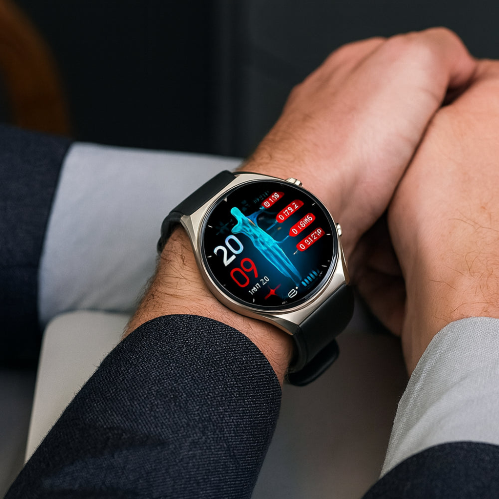 Health Tracker Smartwatch With ECG Monitoring For Daily Wellness And Waterproof Build