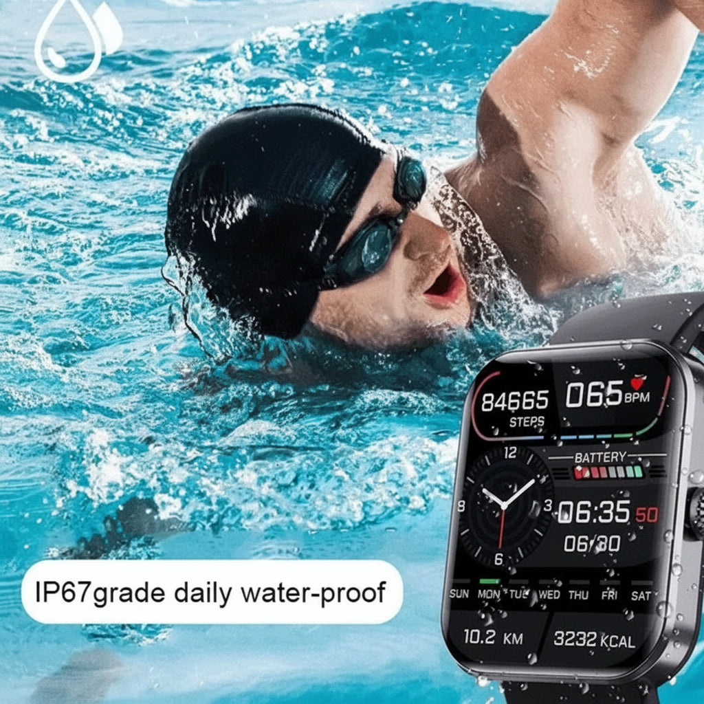 Health Tracker Smartwatch With Blood Pressure And Blood Sugar Monitoring Bluetooth Calling