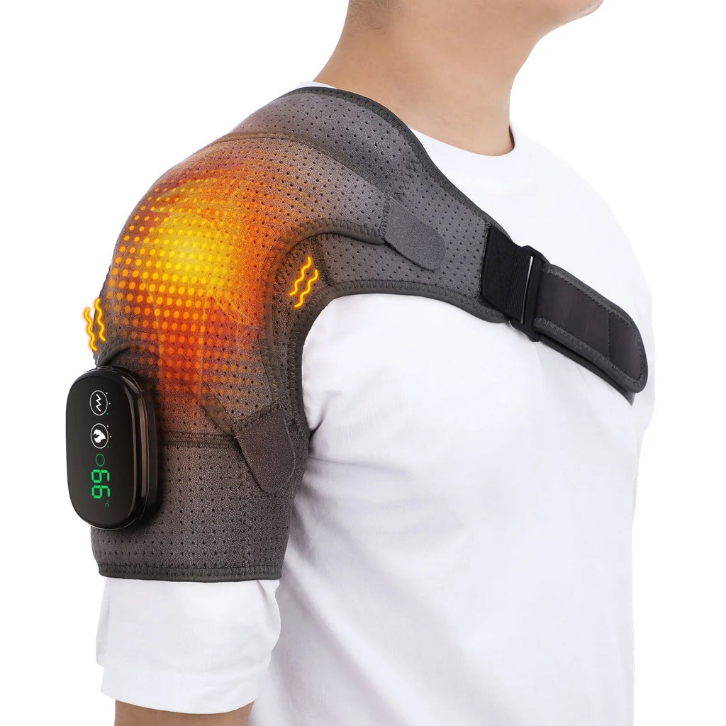 Shoulder Warmer Support With Adjustable Heat And Vibration