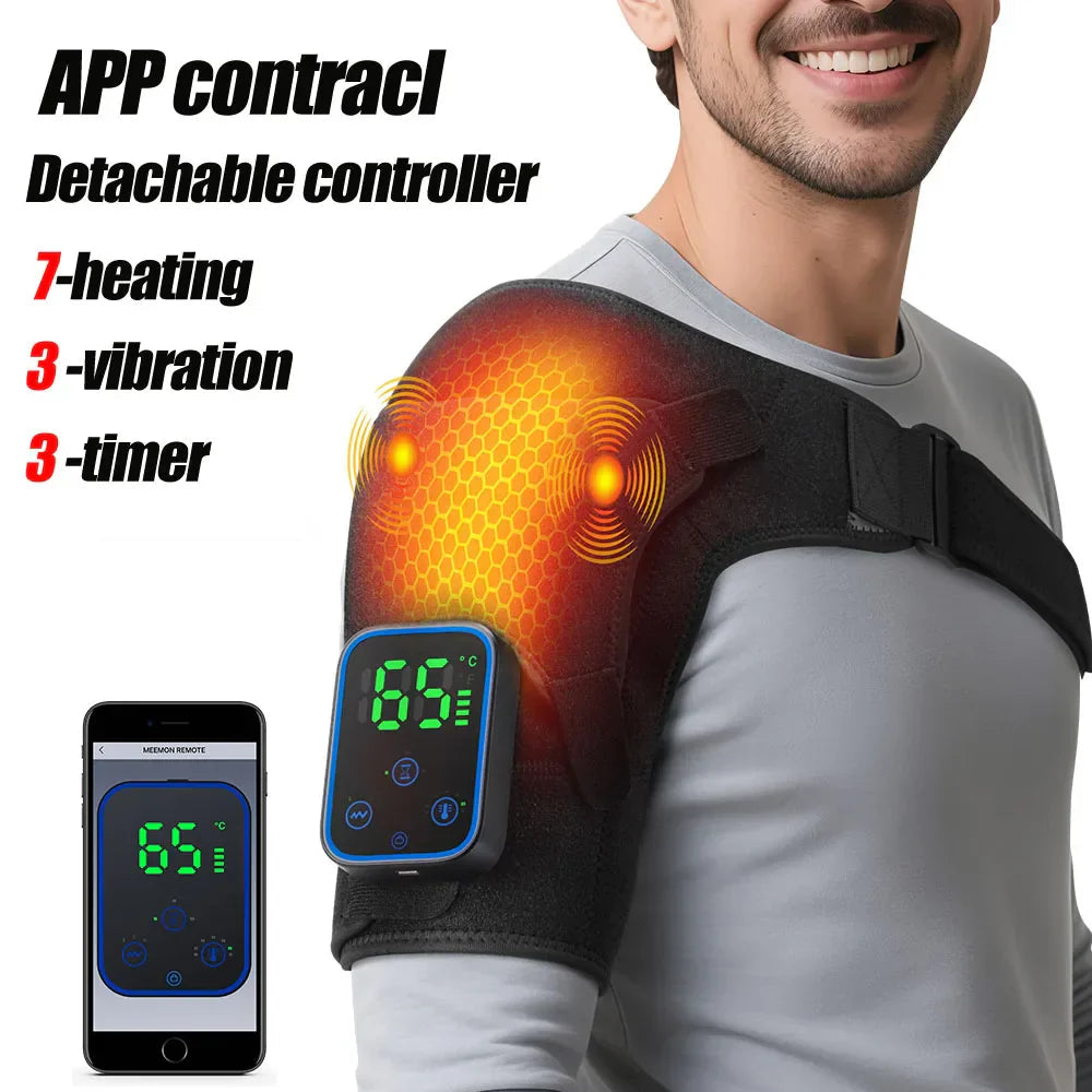 Shoulder Warmer Support With Adjustable Heat And Vibration
