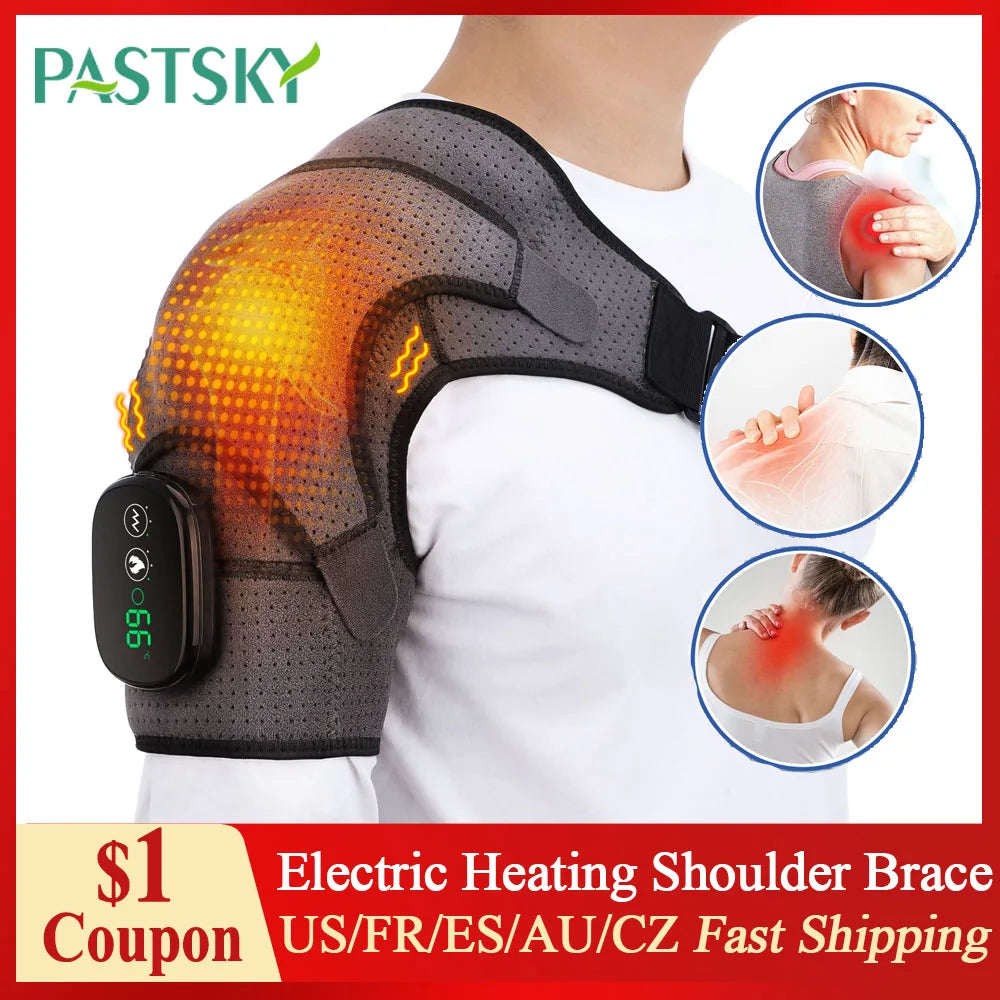 Shoulder Warmer Support With Adjustable Heat And Vibration