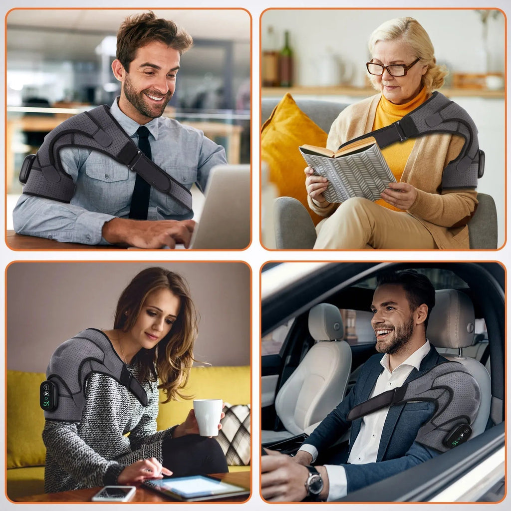 Shoulder Warmer Support With Adjustable Heat And Vibration