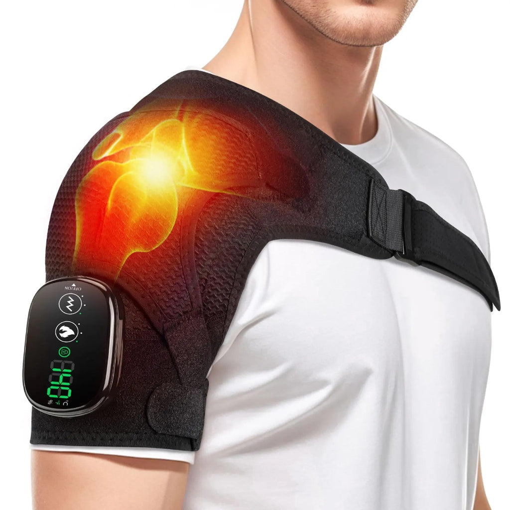 Shoulder Warmer Support With Adjustable Heat And Vibration