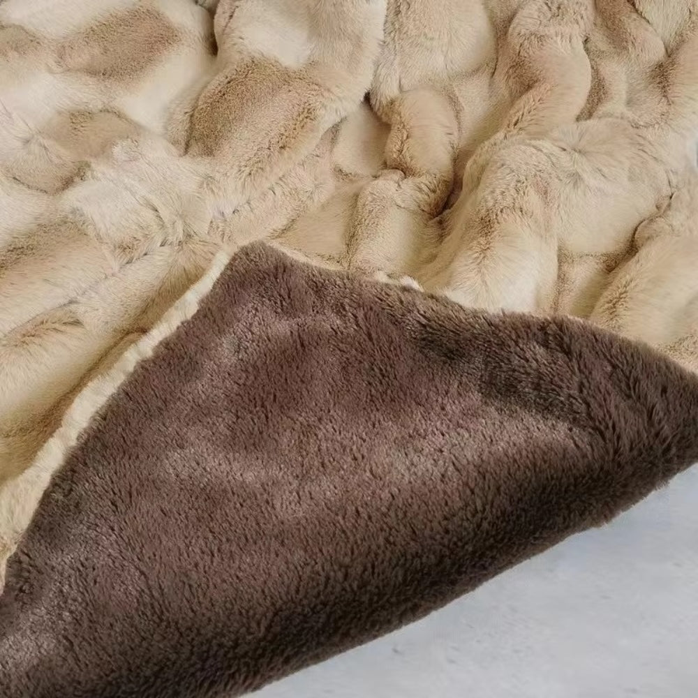 Heavenly Retreat Dual-Layer Faux Fur Throw Blanket For Cozy Comfort