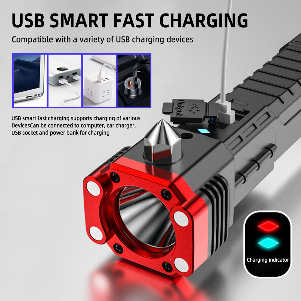 Rugged Magnetic Flashlight Rechargeable Waterproof For Outdoor Use