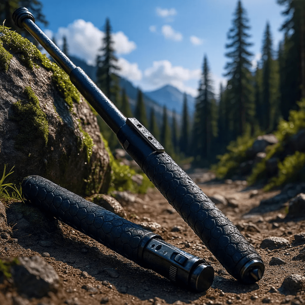 HikeShield Adjustable Trekking Pole With Anti Slip Grip