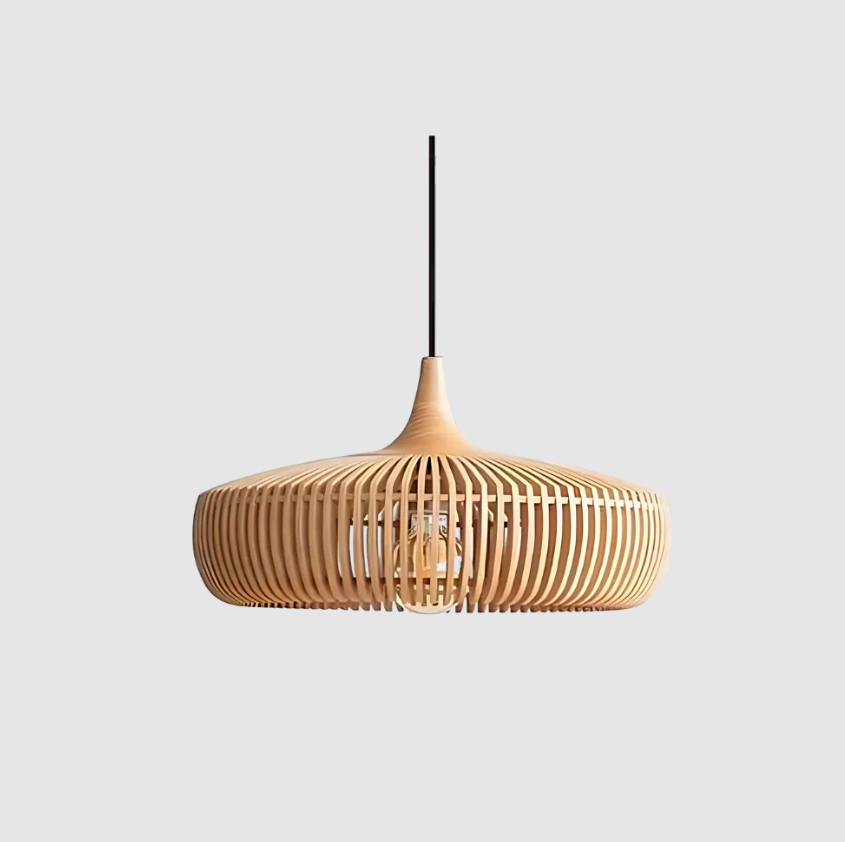 Hinori Japandi Ceiling Pendant Light With Solid Wood Design For Warm Ambiance