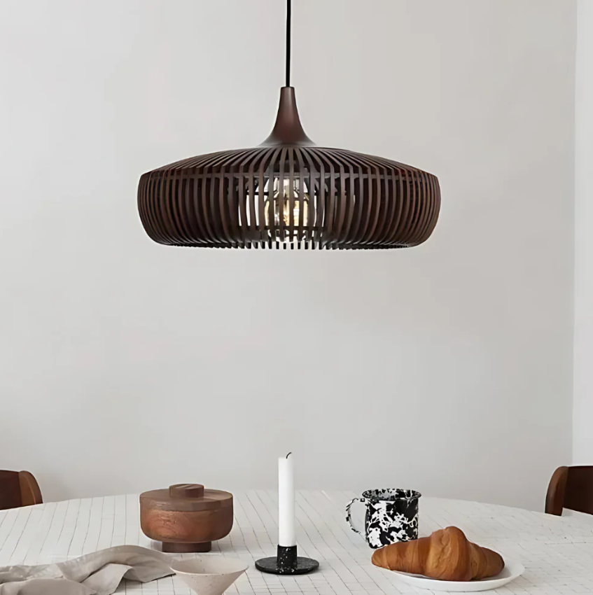 Hinori Japandi Ceiling Pendant Light With Solid Wood Design For Warm Ambiance