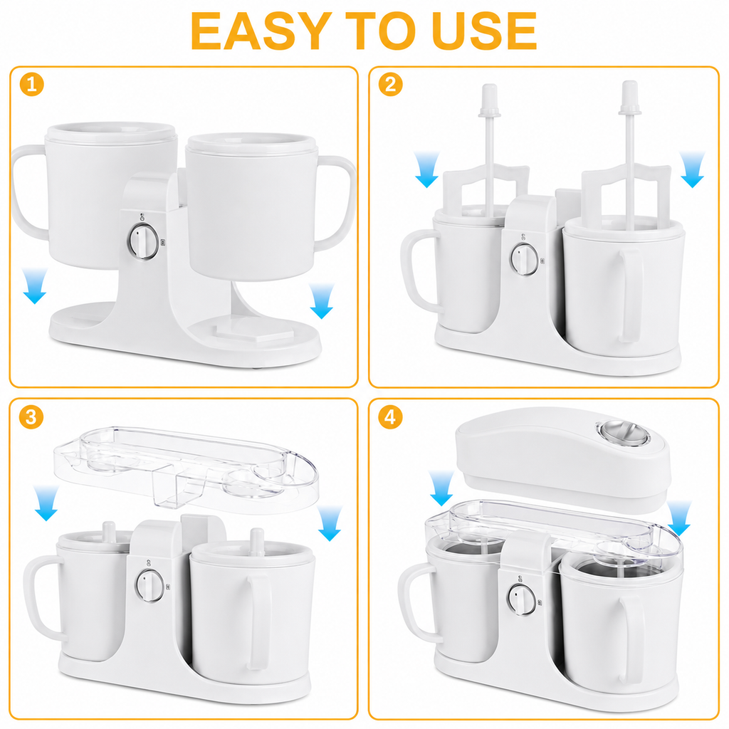 Home Treats Dual Bowl Ice Cream Maker With Easy One Knob Control