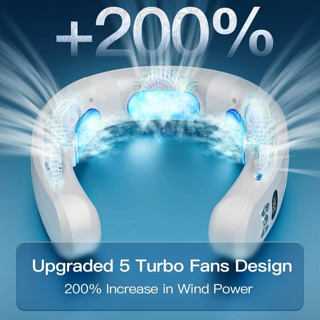 HulaZepyr Neck Band Fan With 360 Airflow And 8-Hour Battery For Cooling And Heating