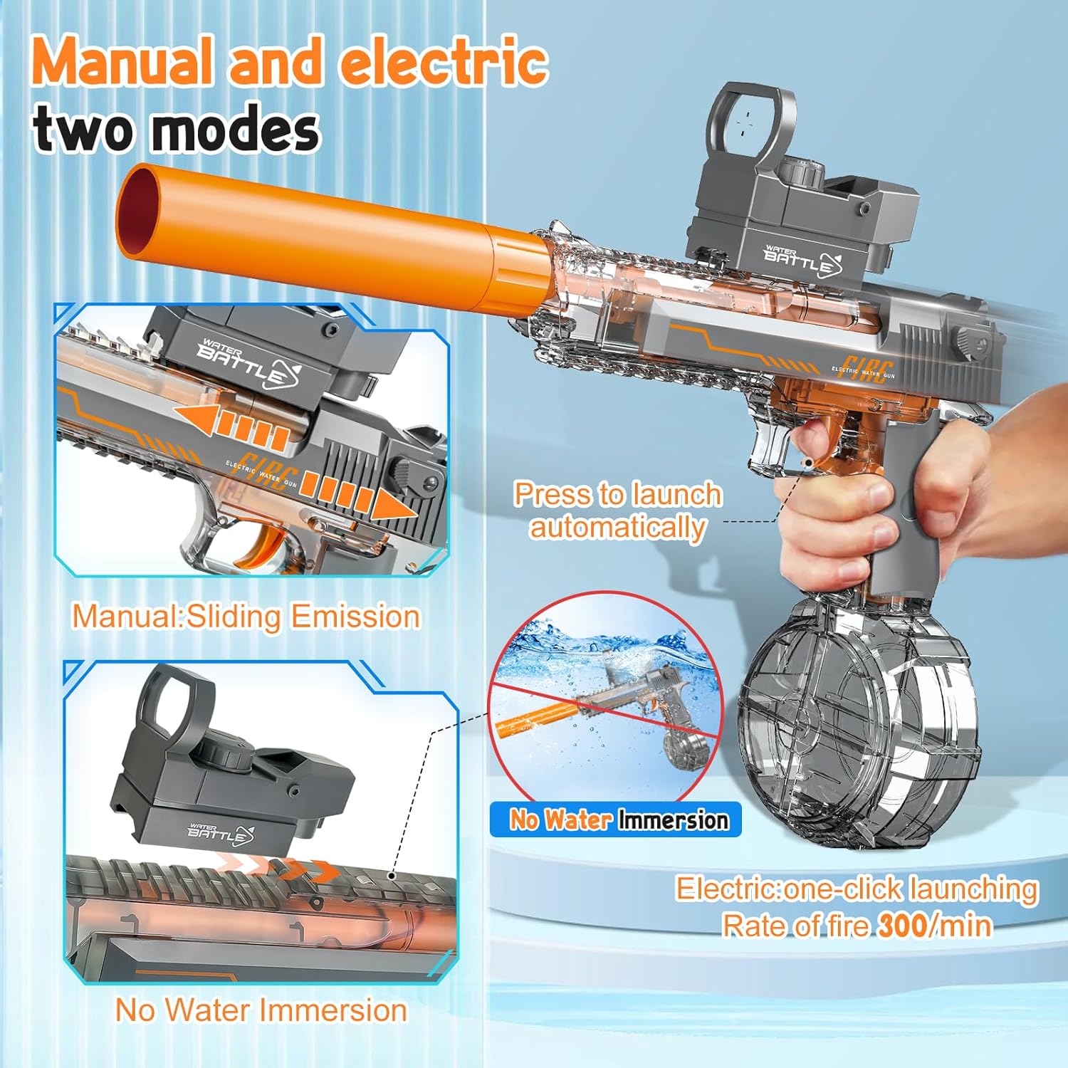 HydroBlitz Elite Water Gun With Red Dot And Continuous Firing