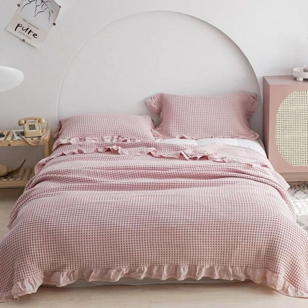 INA Waffle Texture Blanket For All Season Comfort And Soft Warmth