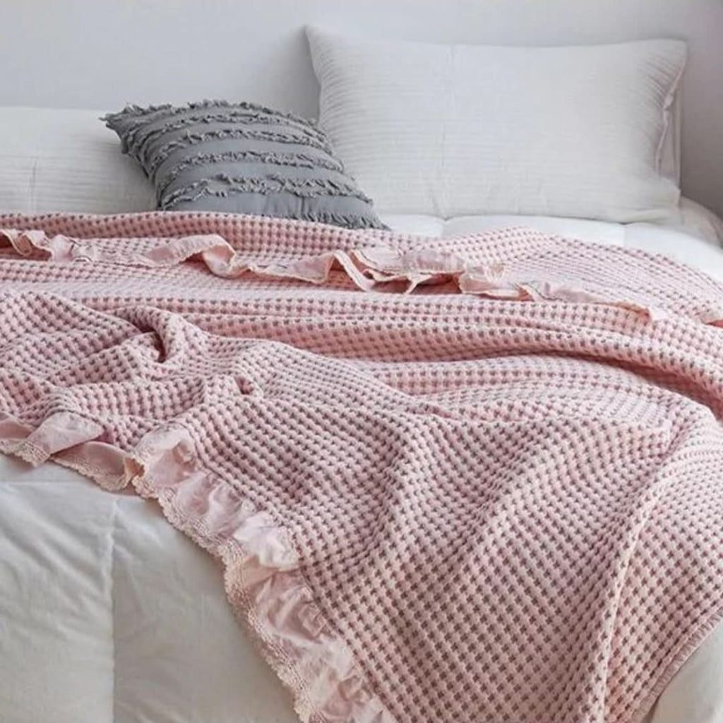 INA Waffle Texture Blanket For All Season Comfort And Soft Warmth