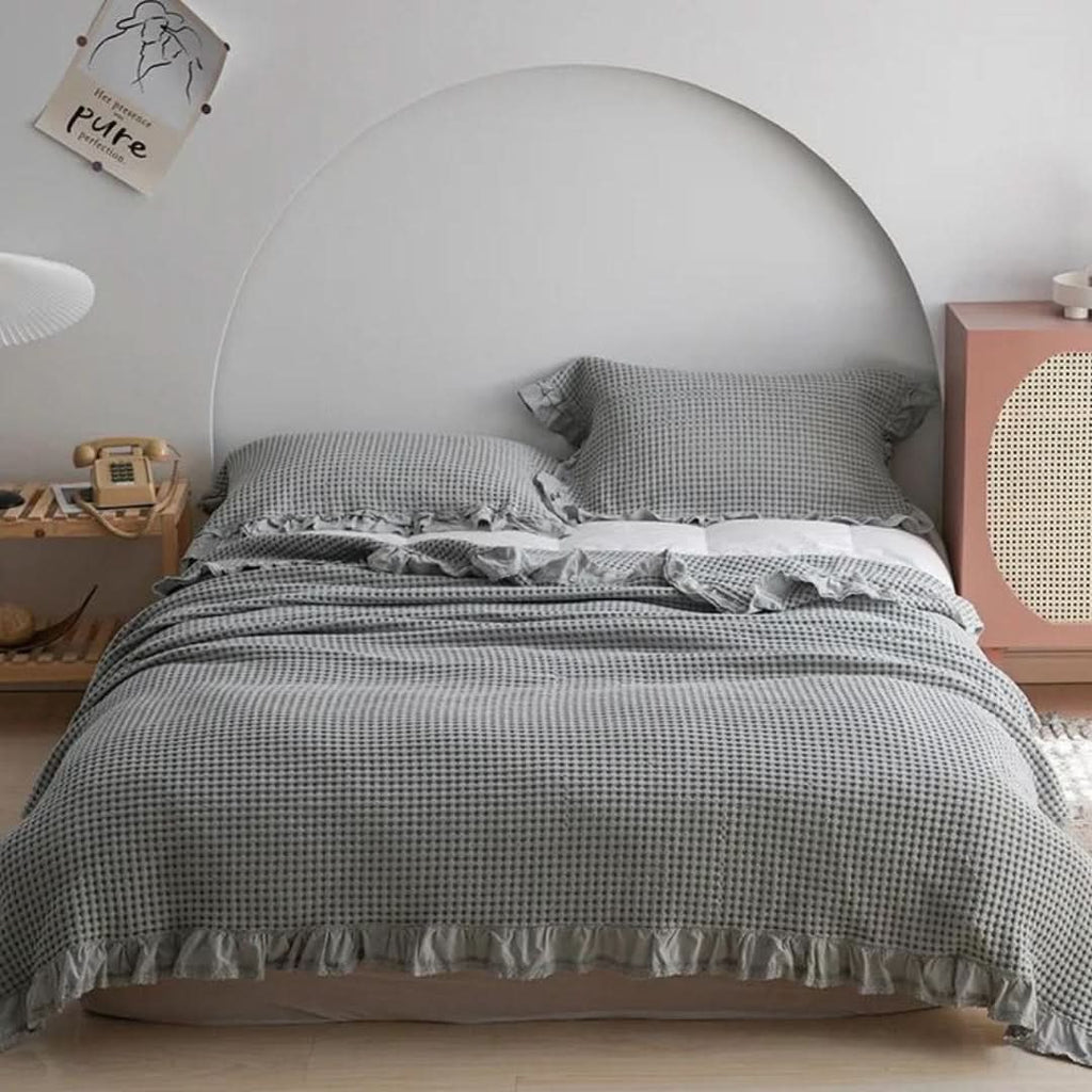 INA Waffle Texture Blanket For All Season Comfort And Soft Warmth