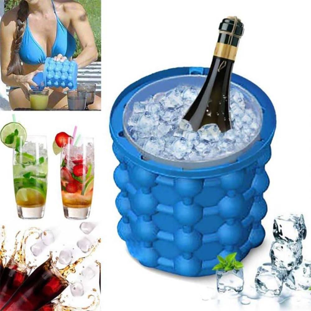 IceCube Maker Compact 2-In-1 Silicone Tray And Cooler For Fresh Drinks