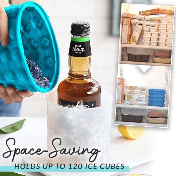 IceCube Maker Compact 2-In-1 Silicone Tray And Cooler For Fresh Drinks