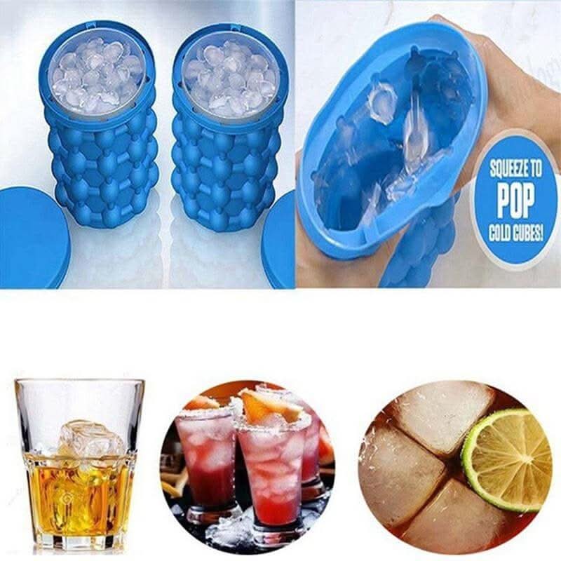 IceCube Maker Compact 2-In-1 Silicone Tray And Cooler For Fresh Drinks