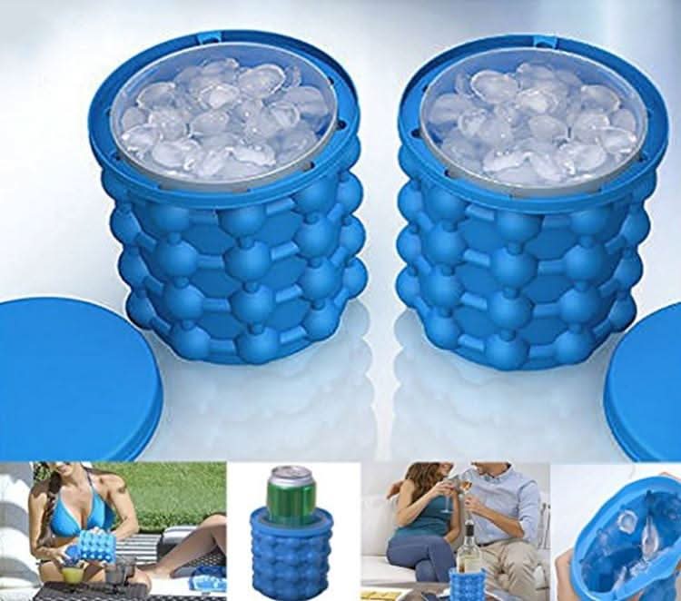 IceCube Maker Compact 2-In-1 Silicone Tray And Cooler For Fresh Drinks