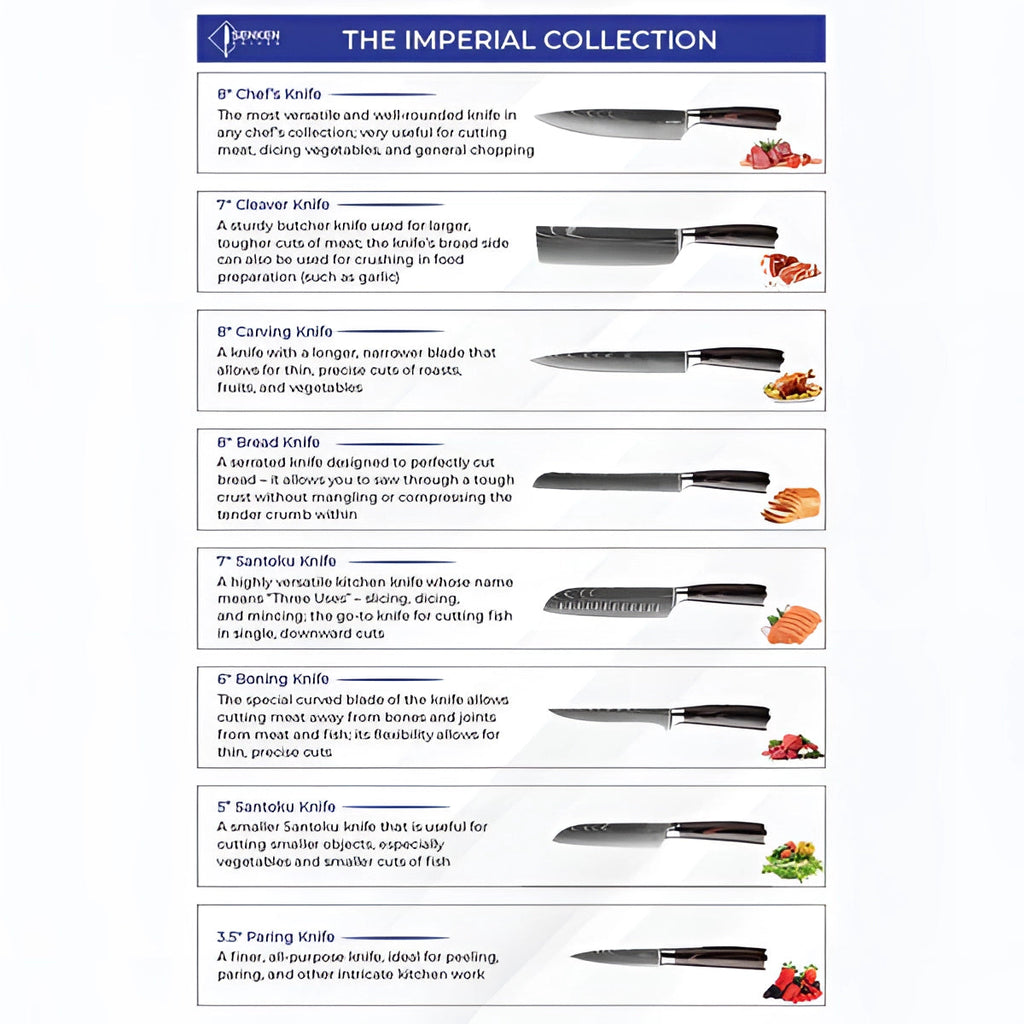 Imperial Collection Knife Set With Durable Steel Blades For Precision Cutting