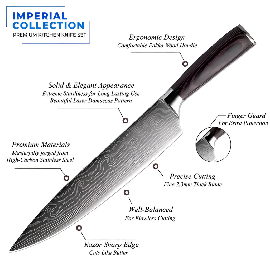 Imperial Collection Knife Set With Durable Steel Blades For Precision Cutting