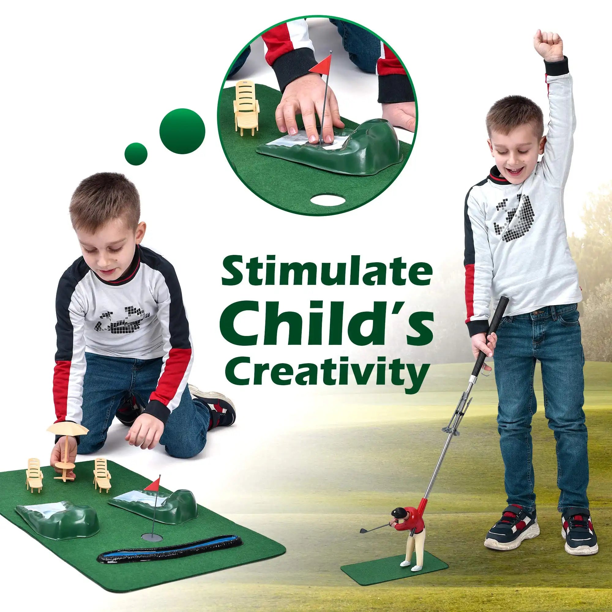 Home Indoor Golf Kit With 5-Piece Clubs Putting Mat And Accessories