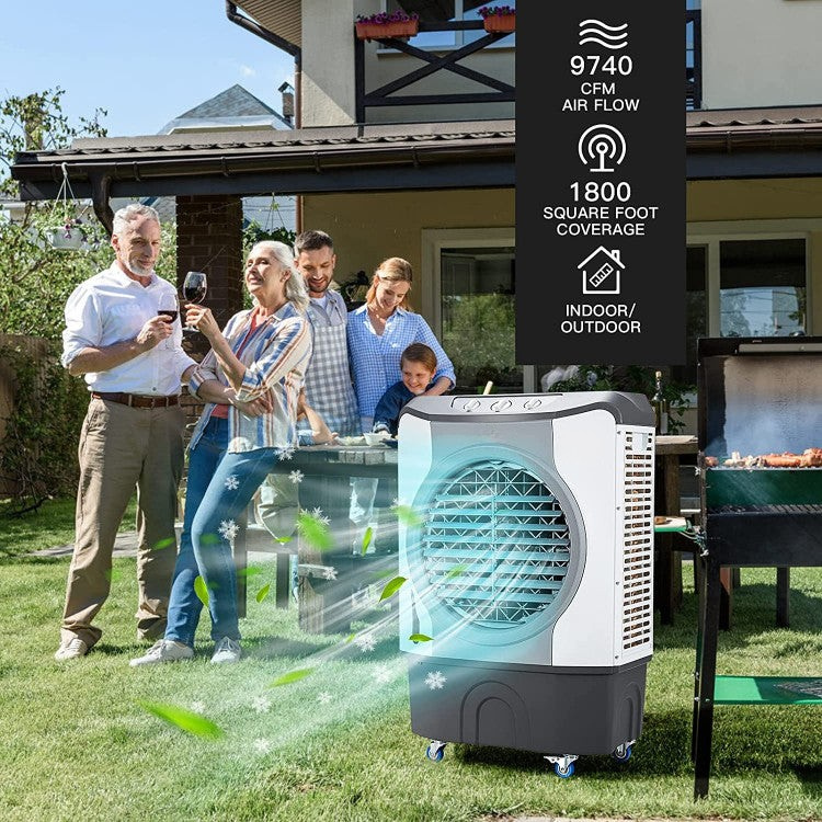 Industrial 4-In-1 Evaporative Cooler With 45L Tank And Strong Airflow For Large Spaces