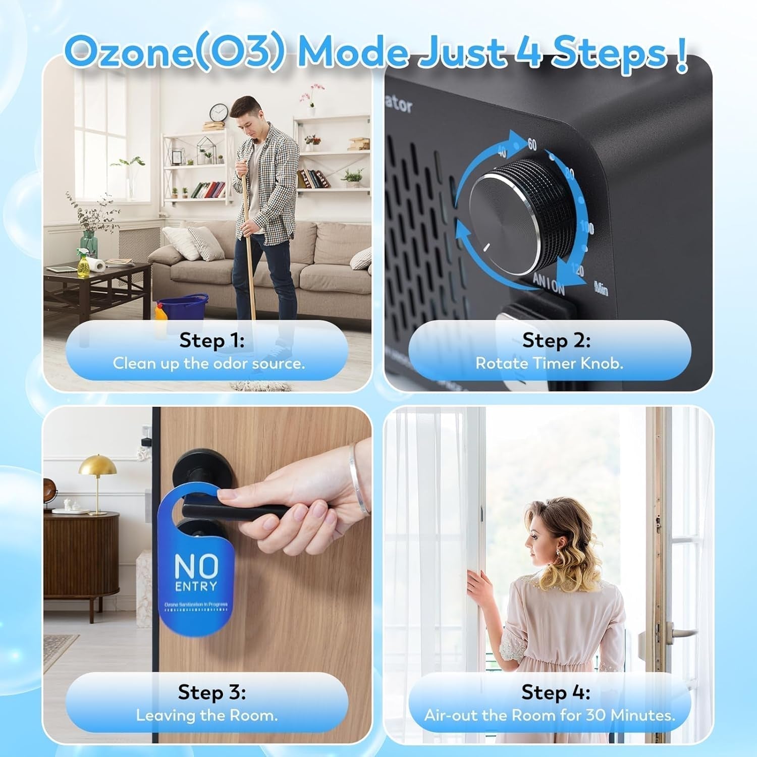 Ozone Generator 68,000 Mg/H For Air Purification Filter Free Industrial Use Home Office