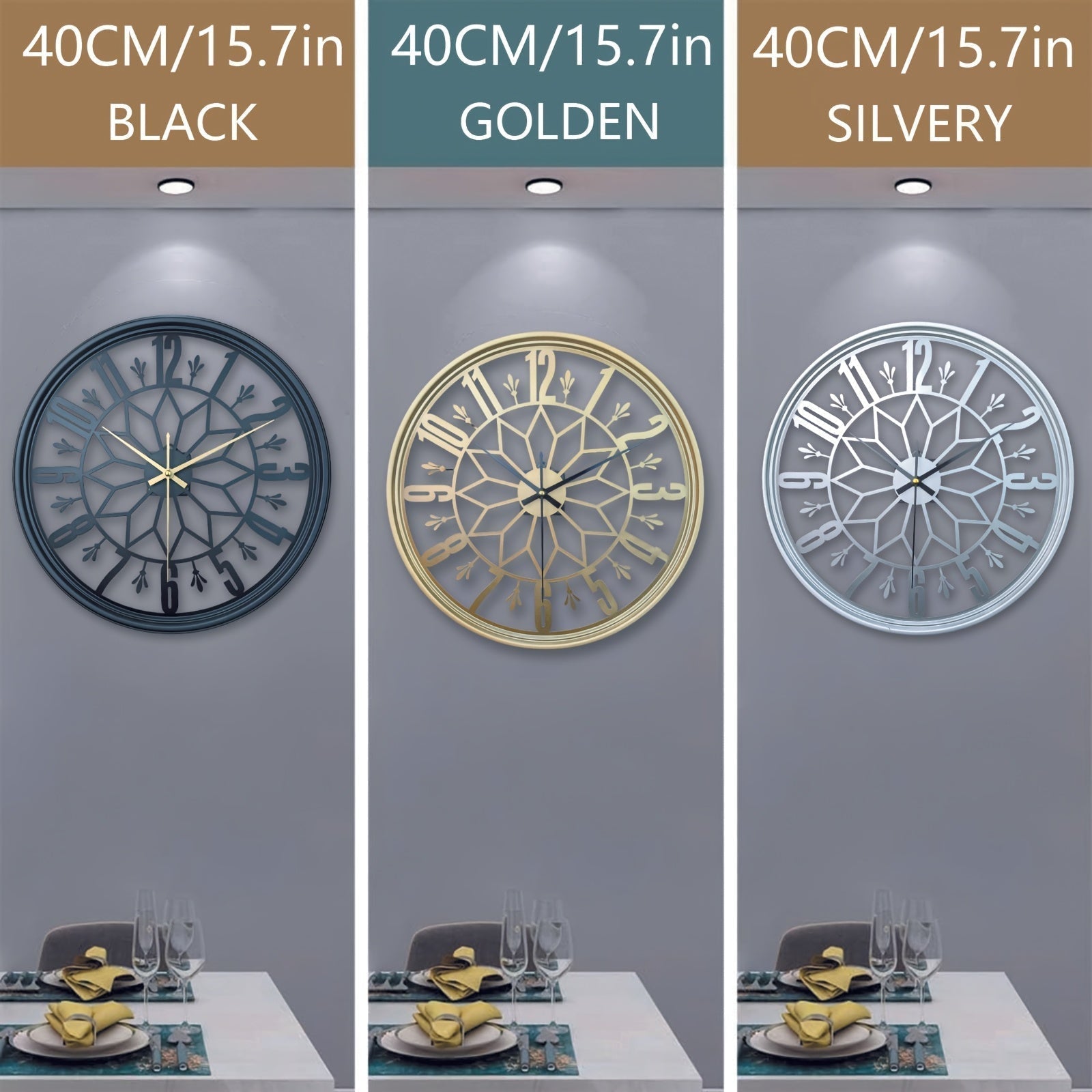 Industrial Style Wall Clock With Silent Movement Handcrafted Metal