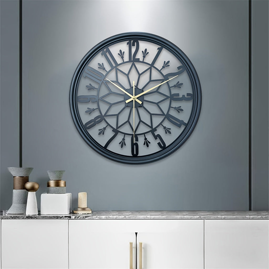 Industrial Style Wall Clock With Silent Movement Handcrafted Metal