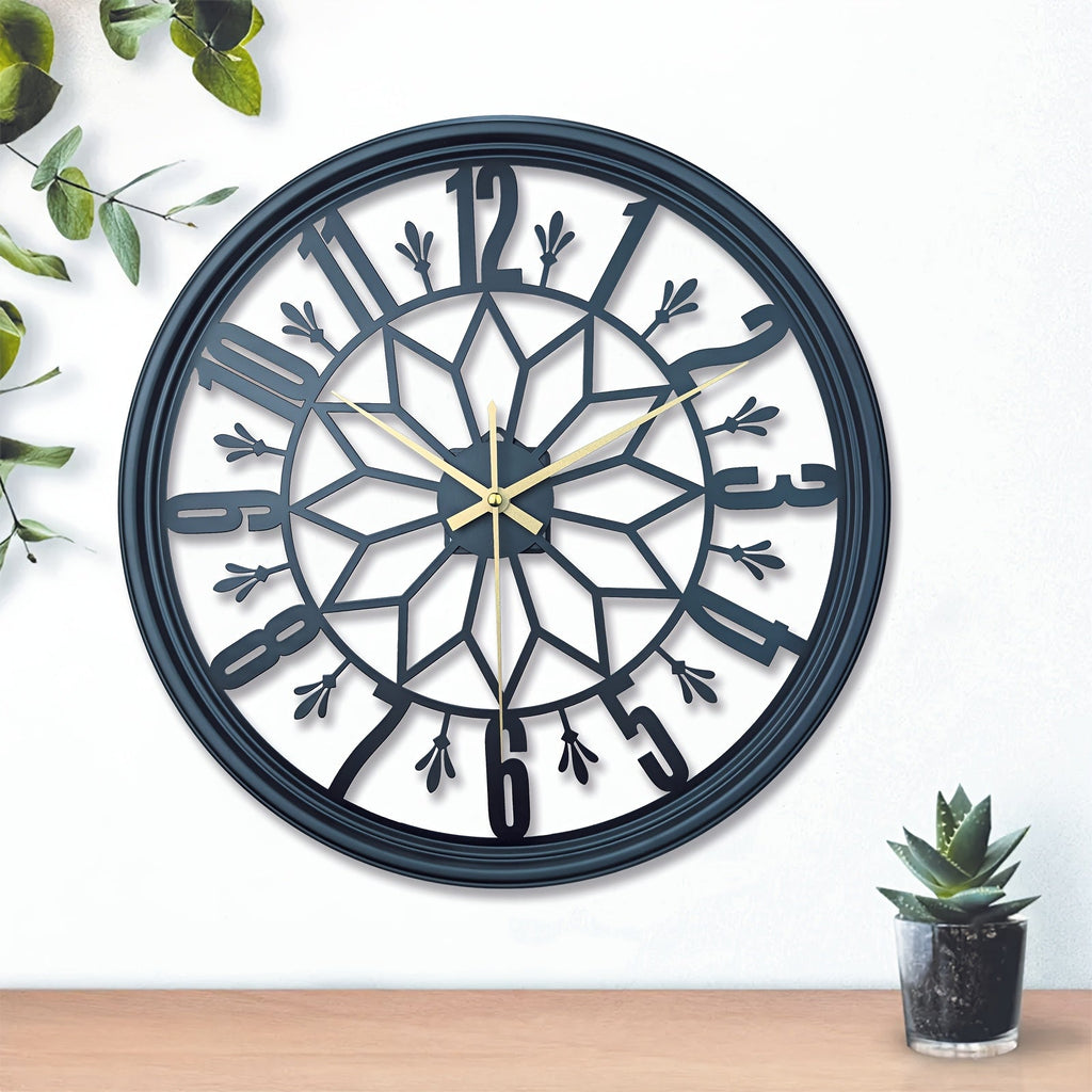Industrial Style Wall Clock With Silent Movement Handcrafted Metal