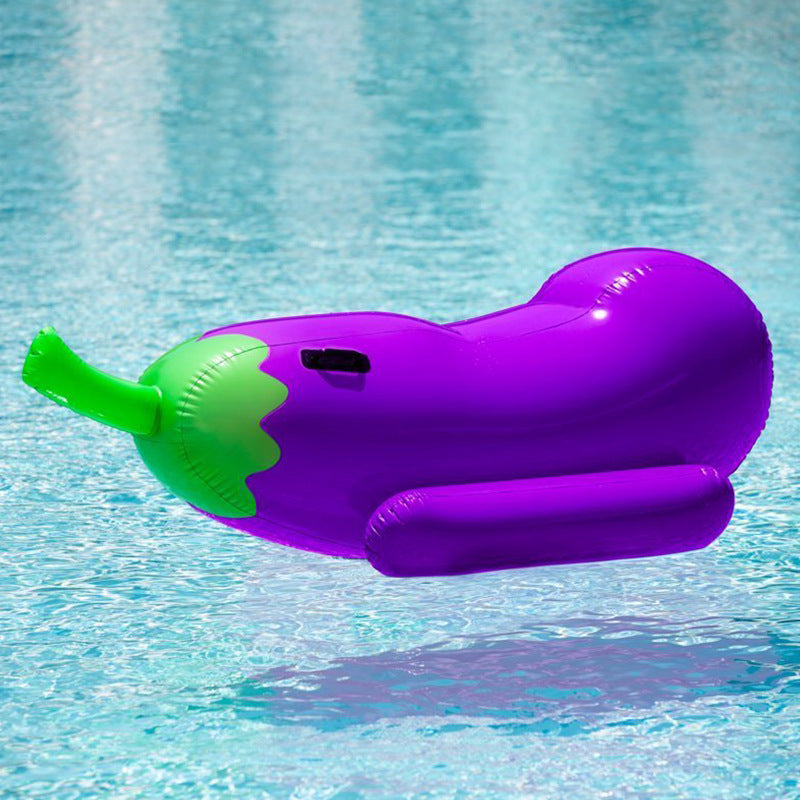 Inflatable Eggplant Lounger For Pool And Beach Relaxation
