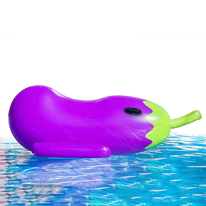 Inflatable Eggplant Lounger For Pool And Beach Relaxation
