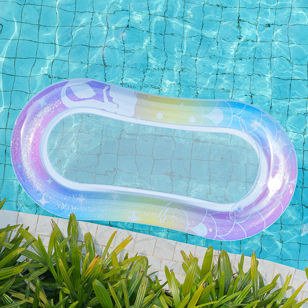Inflatable Pool Chair With Mesh Lounge Float For Comfortable Poolside Relaxation