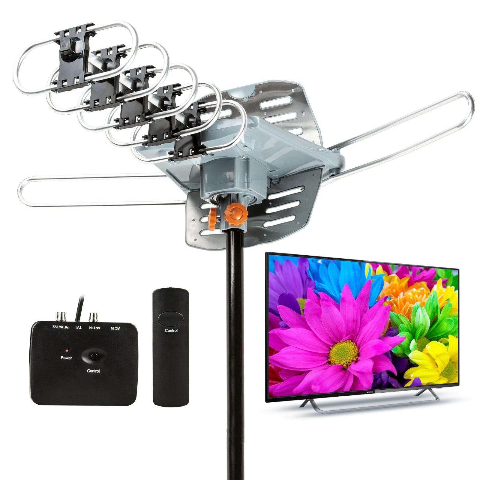 Innovative HD TV Antenna With 360-Degree Motorized Reception And Remote