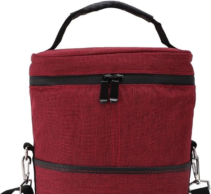 Thermal Wine Tote That Holds Two Bottles With Adjustable Strap Durable Canvas Carrier