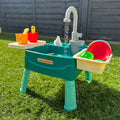 Kids Interactive Sink Playset With Circulating Water Spigot And 19 Accessories