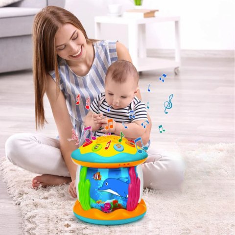 Interactive Drum Toy For Babies With Lights And Music