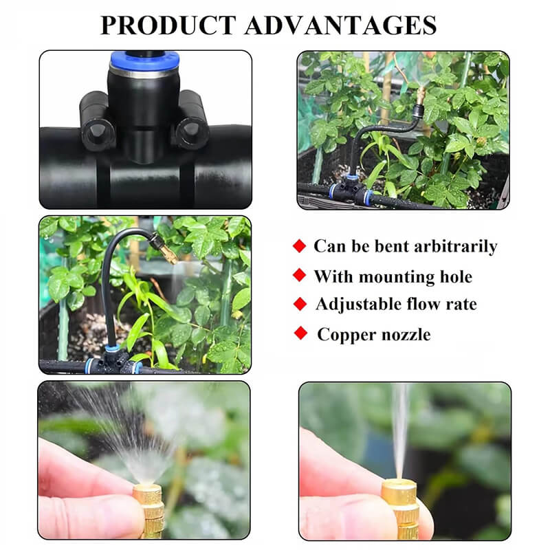 Irrigation Pro Drip Kit With 360 Degree Adjustable Nozzles And Flexible Hose