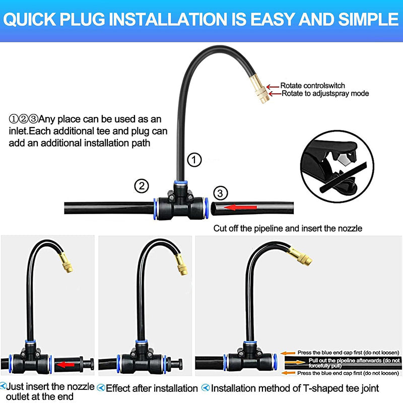 Irrigation Pro Drip Kit With 360 Degree Adjustable Nozzles And Flexible Hose