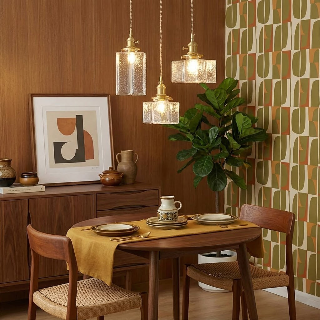 JewelGlass Sleek Pendant Light For Modern Kitchen Area