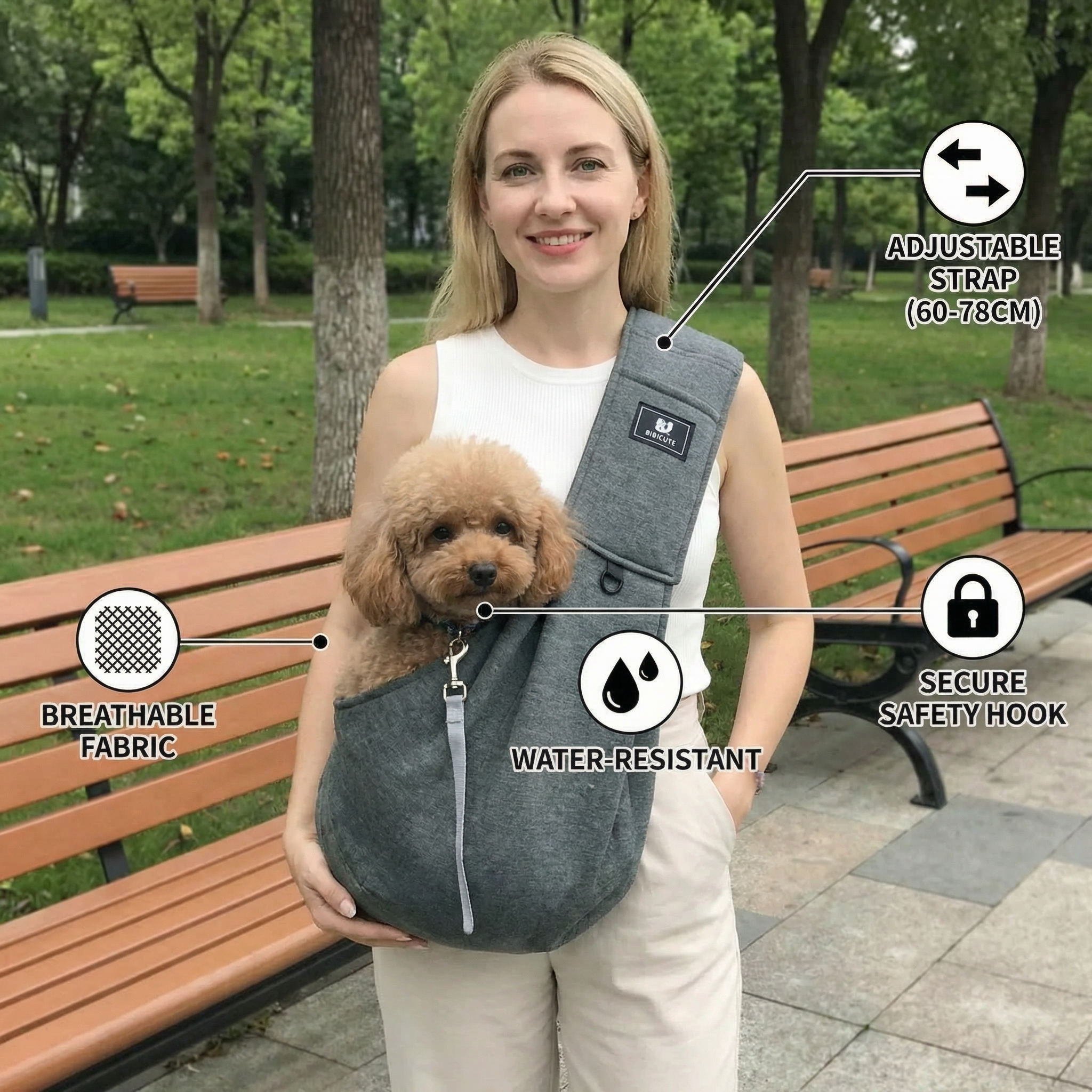 Kalsten Dog Shoulder Carrier With Breathable Fabric, Ergonomic Comfort And Security