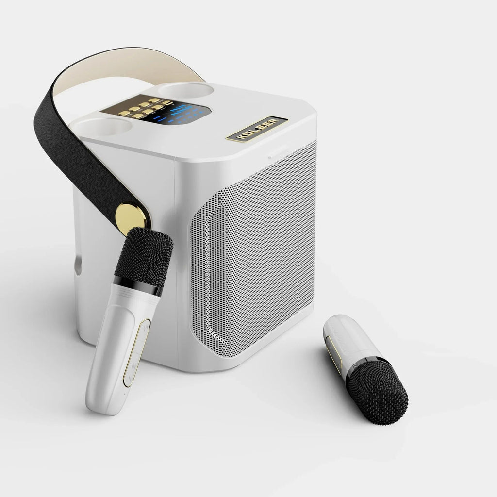 Karaoke Party Speaker: Portable Bluetooth System With 360 Degree Sound And Two Mics