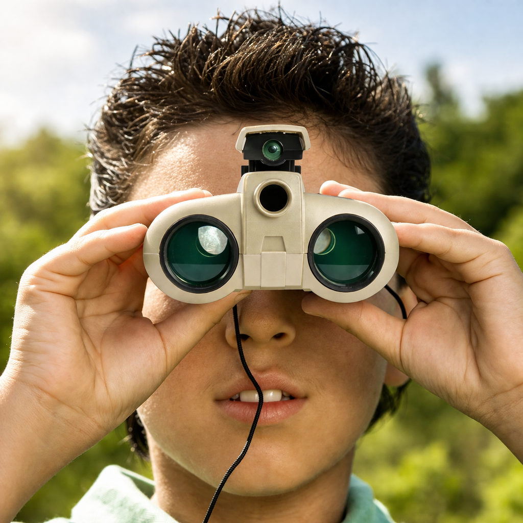 Kids Adventure Gear Binoculars With Night Vision And Pop-Up Light For Outdoor Exploration