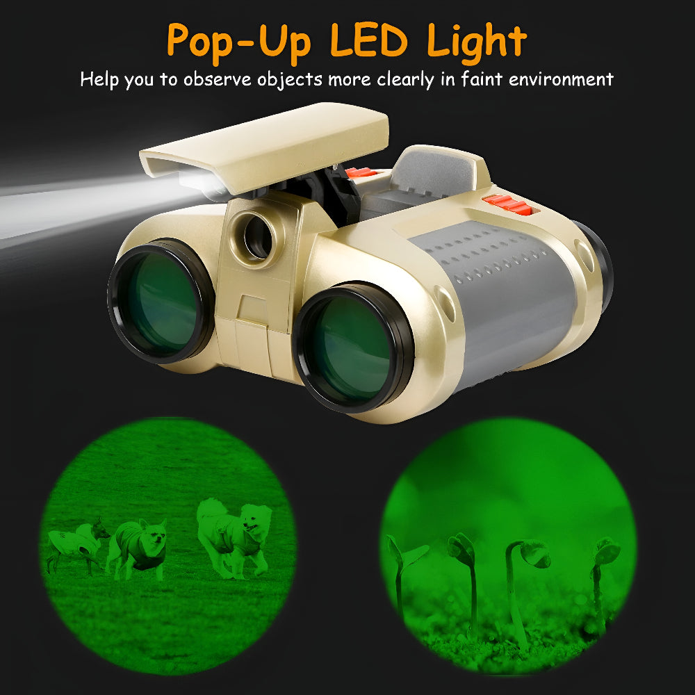 Kids Adventure Gear Binoculars With Night Vision And Pop-Up Light For Outdoor Exploration