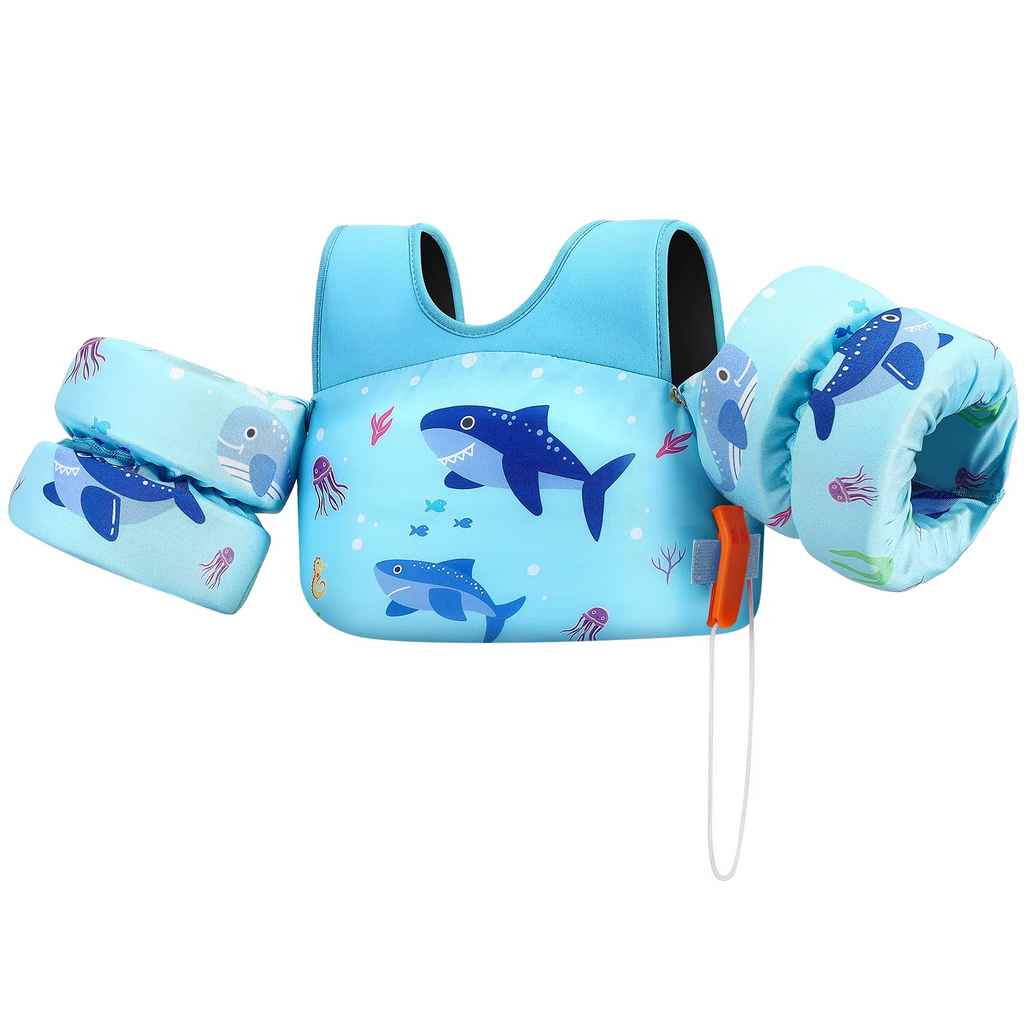 Swimming Vest For Kids With Foam Padding Arm Bands And Whistle