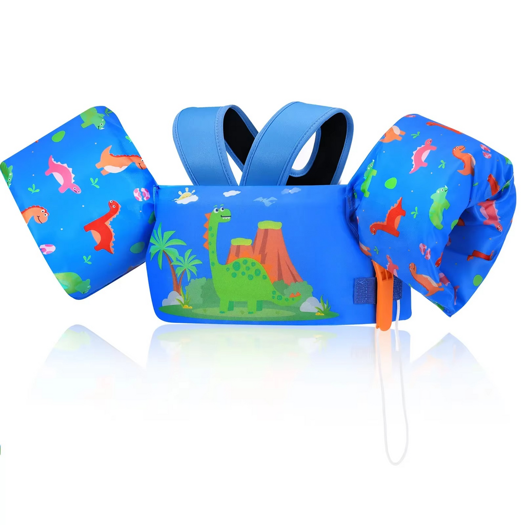 Swimming Vest For Kids With Foam Padding Arm Bands And Whistle