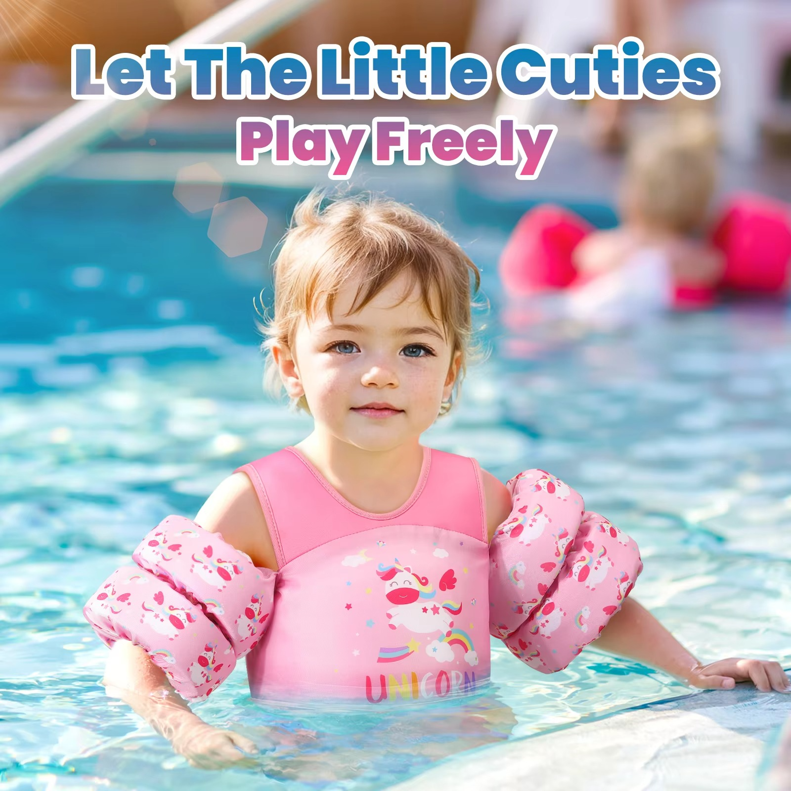 Swimming Vest For Kids With Foam Padding Arm Bands And Whistle
