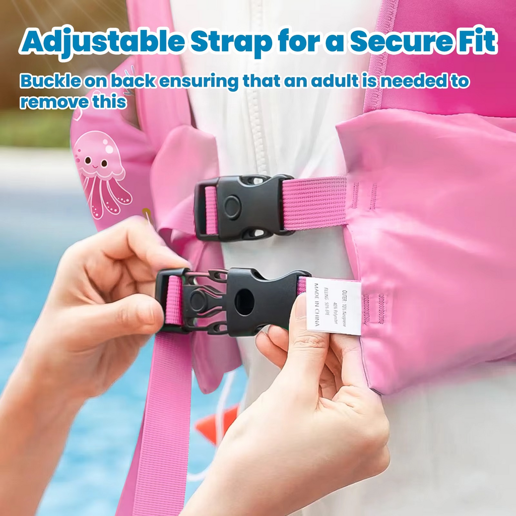 Swimming Vest For Kids With Foam Padding Arm Bands And Whistle