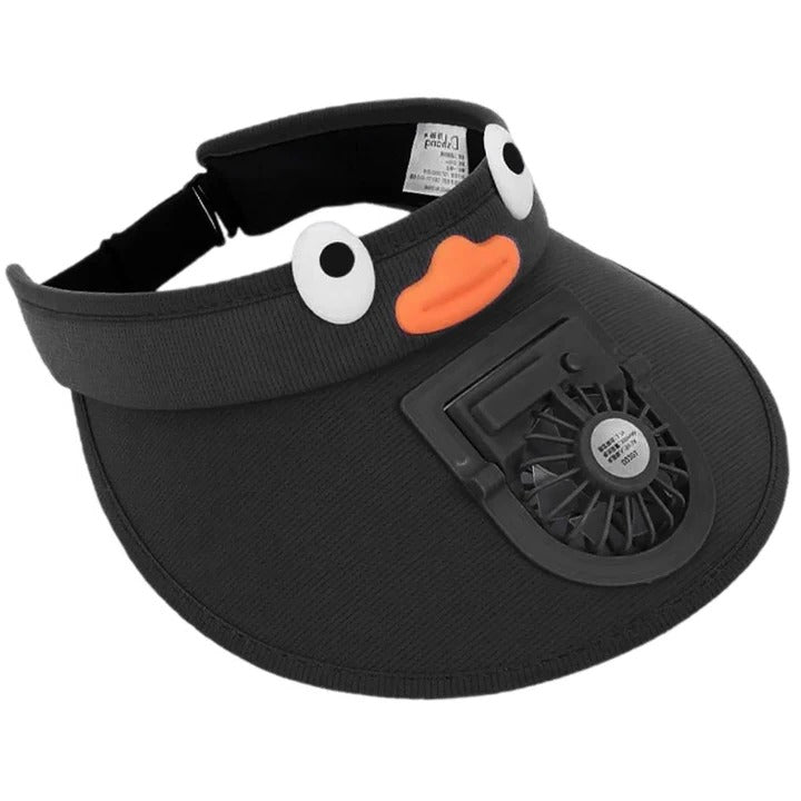 Kids Shield Hat With Solar-Powered Fan And UV Protection, Lightweight Outdoor Fun