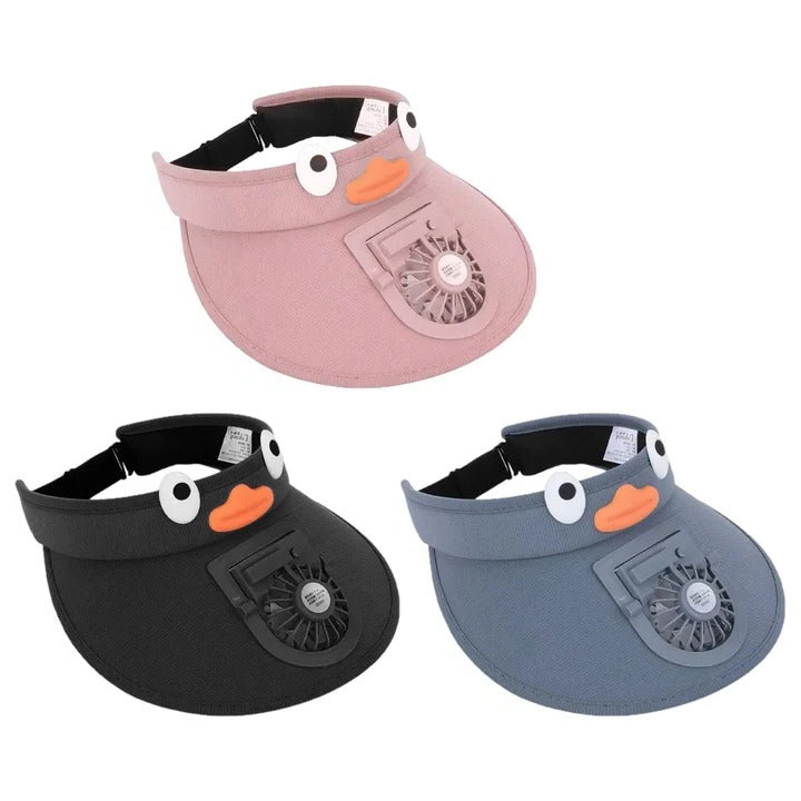 Kids Shield Hat With Solar-Powered Fan And UV Protection, Lightweight Outdoor Fun